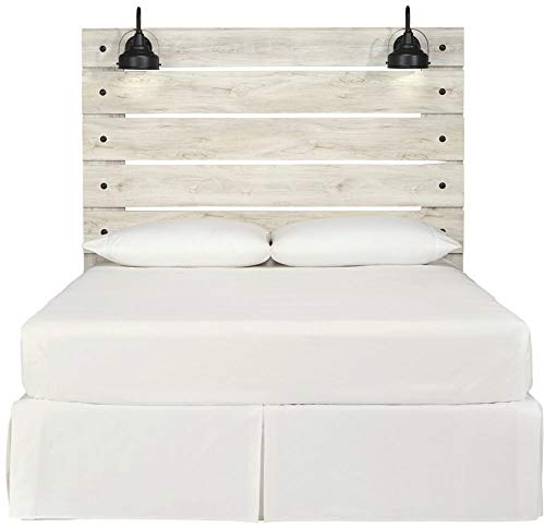 Signature Design by Ashley Cambeck Farmhouse Panel Headboard ONLY with USB Charging Stations, Queen, Whitewash - Image 3