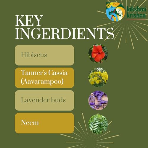 Image of Lakshmi Krishna Naturals Hibiscus Shampoo - 200 ml with Hibiscus, Lavender buds, Neem leaves || Shampoo - Nourish and Strengthen Hair ||