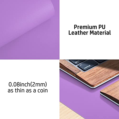 Image of Leather Desk Pad Protector, Mouse Pad, Office Mat, Non-Slip PU Leather Blotter, Laptop Pad, Waterproof Writing Pad for Office and Home (31.5 inch x 15.7 inch, Iris Violet)