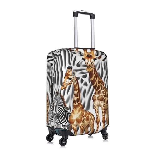 Zebra And Giraffe Tsa Approved Luggage Cover For 18-32 Inch Suitcases Scratch-Resistant Stretch Luggage Cover3
