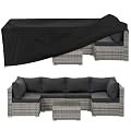 Arcedo Patio Furniture Cover Waterproof, Rectangular Outdoor Sectional Conversation Dining Table Chair Set Cover , All Weather Protection, 90" x 62" x 30"H, Black