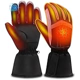 Svpro USB Beheizte Handschuhe für Damen und Herren, Wiederaufladbare Batterie Heizung Elektrische Warmhandschuhe,Wind & Wasserdicht,Touchscreen für Skifahren,Wandern,Radfahren,Camping