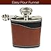 Excello Global Products Hip Flasks Gift Set: Highest Food Grade Stainless Steel Beverage Flask, Includes Funnel, Flashlight, 2 Steel Cups in a Wood Box