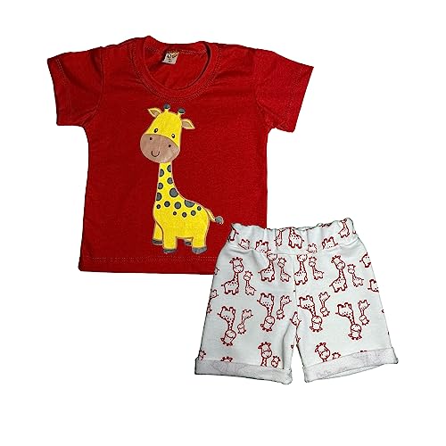 Conjunto Infantil Masculino Bebê Kit 6 Peças de Roupas para Menino Shorts Moletom Algodão (M - 5 a 8