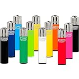 Clipper - Classic Large Reusable Lighter - Iconic Premium Refillable Lighters Bulk Pack - Replace Butane, Flint, and Spark Wheel for Unlimited Lights - 12 Pack - Assorted Solids