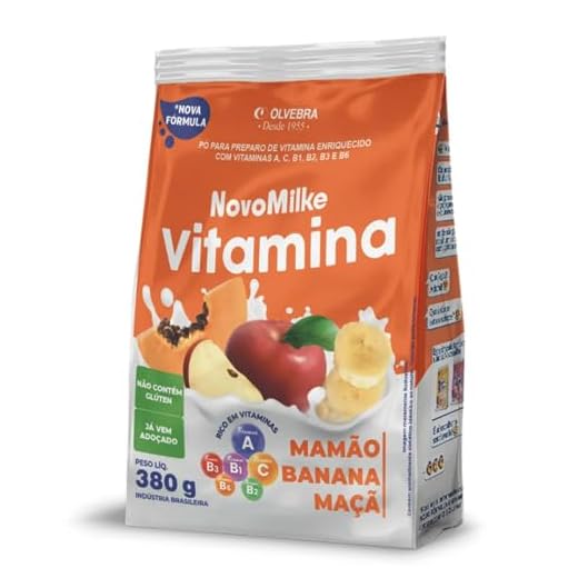 Novomilke Vitamina Mamão, Banana e Maçã 380g