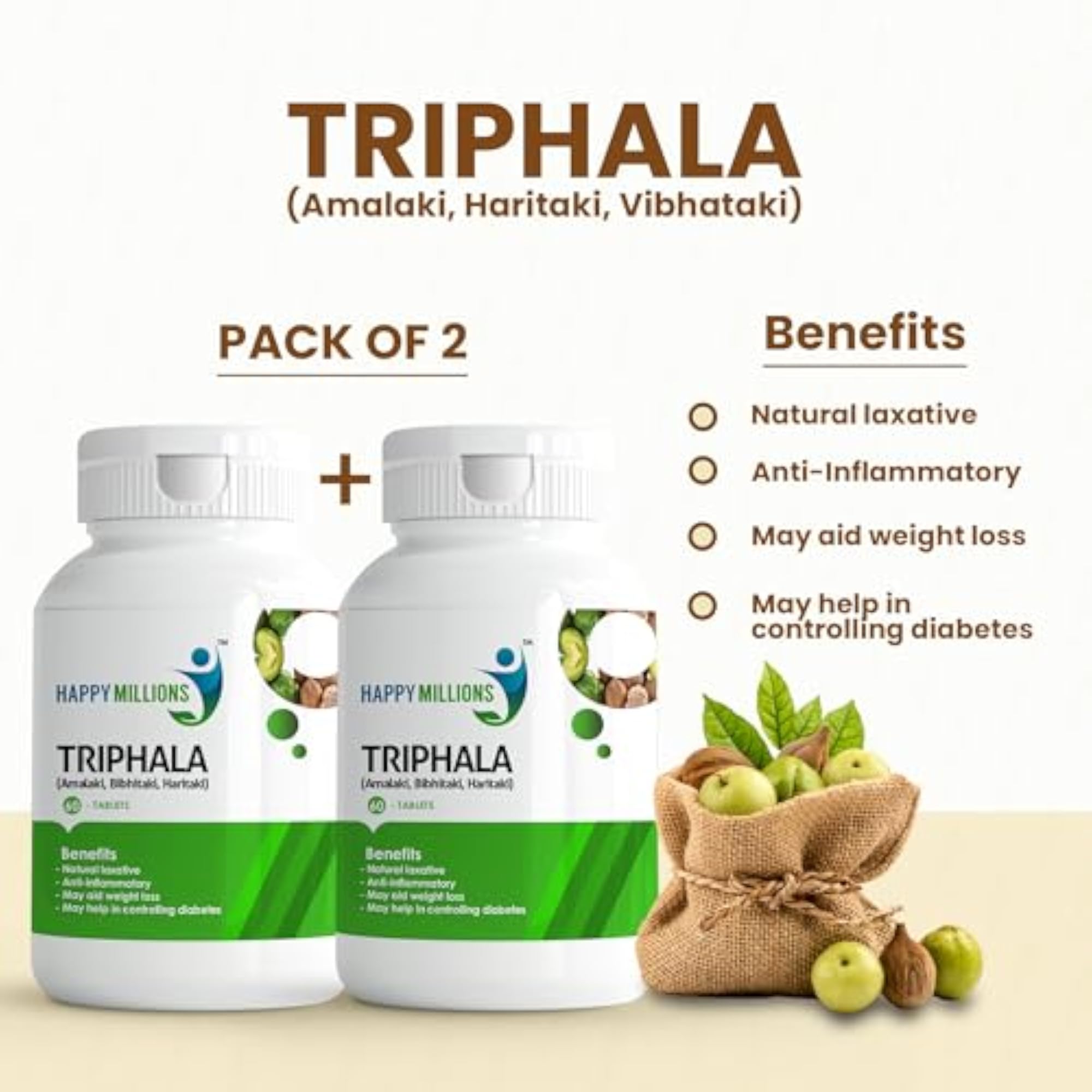 Triphala Tablets Ayurvedic Detox Pack of 2