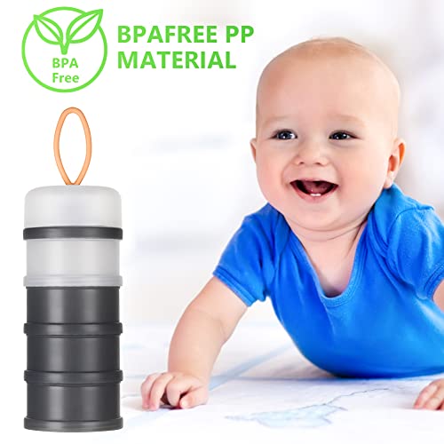 Vicloon Milchpulver Portionierer, Stapelbare Babynahrung Säuglingsnahrung,4 Lagiger MilchPulver Spender, Formel Milchpulver Zufuhr Tragbare, Säuglingsnahrung Kasten für Reise im Freien