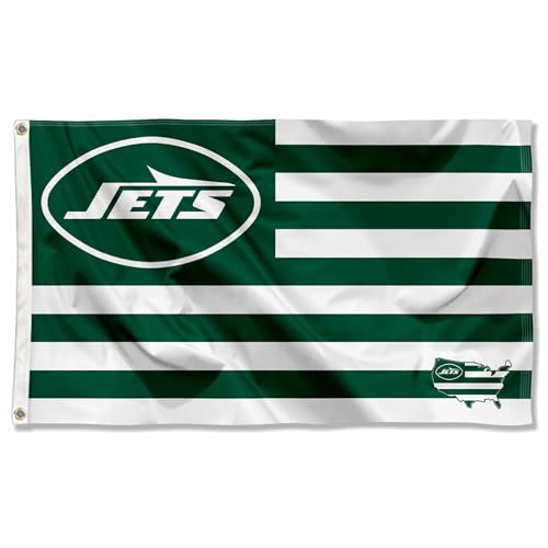 New York Jets USA American Nation Stripes 3x5 Grommet Flag