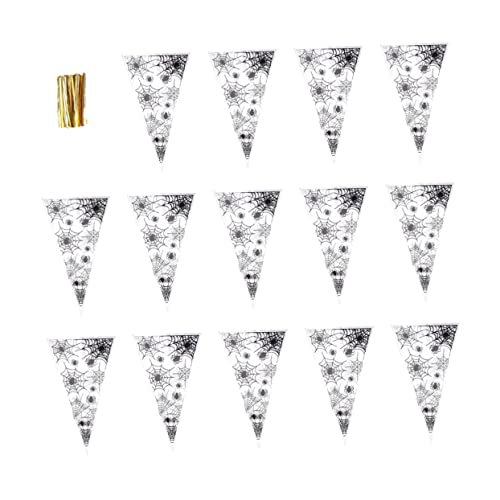 BESTonZON 600 Pçs Triângulo Líquido Para Saco De Biscoitos Padrão De Decoração De Guloseimas Pretas