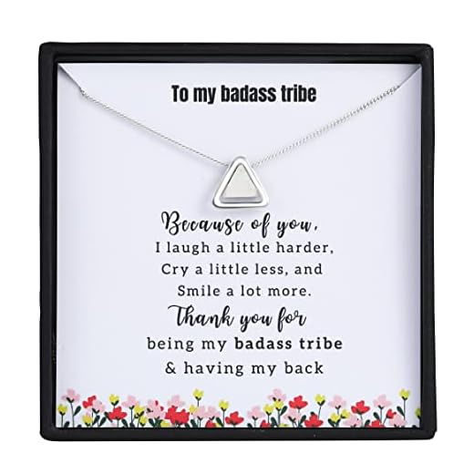 Coco Jewelry Thank You for Being My Badass Tribe Friend halsband trianglar hänge halsband – perfekt vänskapspresent för bästa vänner för flickor kvinnor
