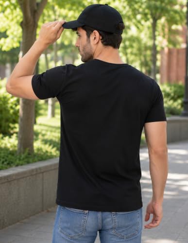 Image of London Hills T Shirt for Man | Men Henley Neck Tshirts | Tshirt Shirts Men | Gym T Shirts for Mens Workout T-Shirts for Man Cotton Stylish Henly Neck T Shirt Half Sleeve Regular Fit Solid Multicolour