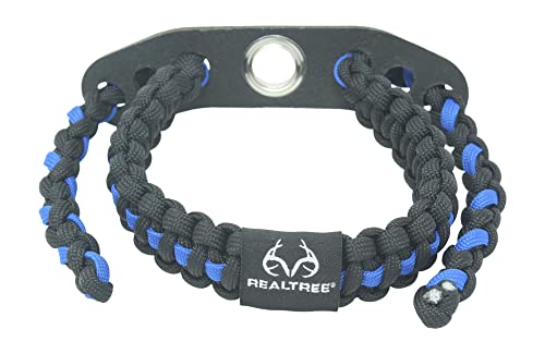 Paracorde pour tir à l'arc dragonne de poignet cuir pleine fleur 550 bleue