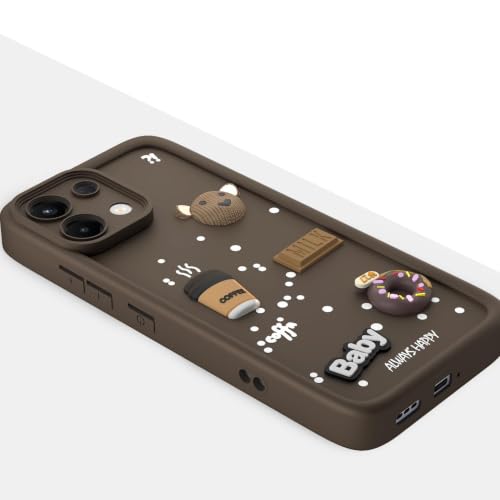 Image of Bintage Cute Fun Ball | Taddy Cartoon 3D Smiley Coffee Cup | Milk Donut | Full Camera Protection Back Cover Compatible for Oppo CPH2729 / Oppo K13 5G - Brown