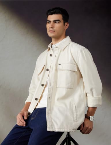 Image of Pepe Jeans Men's Solid Oversized Fit Shirt | Full Sleeve | Shirt for Men | Mens Casual Shirts