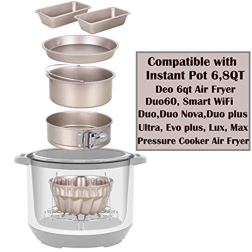 Esjay Cake Pan Set for Instant Pot 6, 8Qt, Ninja Foodi 6.5, 8Qt, Air Fryer Accessories - Thumbnail 5
