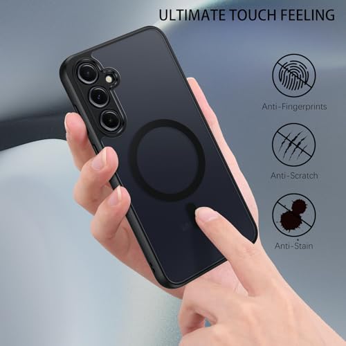 Image of BENTOBEN for Samsung Galaxy A55 5G Case, Compatible with Mag-Safe, Slim Anti-Scratch Shockproof Design, Camera Protection Bumper, Matte Hard Back Cover for Galaxy A55 5G (2024), PC & TPU, Black