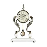 NOSSON Relojes De Sobremesa, Escritorio De Madera, Reloj De Mesa, Relojes De Pie, Adorno, Clásico, Sin Tictac, Antiguo, Analógico, De Cuarzo, para Escritorio Y Estantería, Regalo (45 * 31 Cm), A