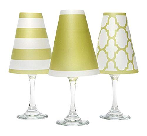 di Potter WS134 Nantucket Paper White Wine Glass Shade, Oasis Green (Pack of 6)