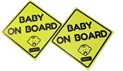 2 Pack of Magnetic Waterproof Baby on Board Sticker Sign, Reflective and Magnetic (Pack of 2)