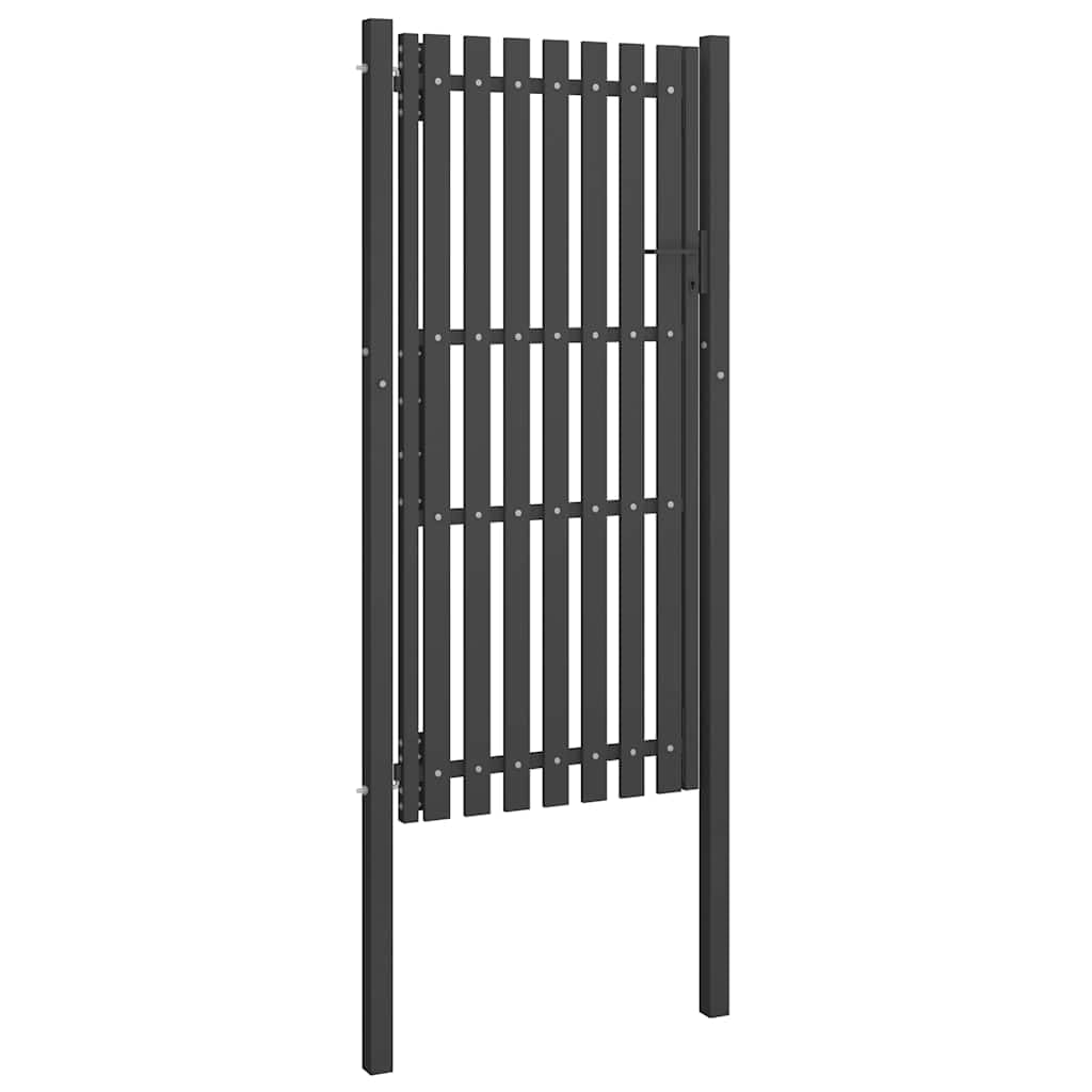 Gartentor Zaun Stahl Anthrazit 100 x 200 cm 2 Pfosten