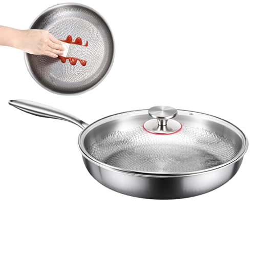 Sartén Martillada De Titanio, Sartén Antiadherente De Titanio Resistente A Los Arañazos Con Tapa, Utensilio De Cocina Antiadherente Multifuncional, S-artén Para Huevos Duradera Con Tapa Para Cocina