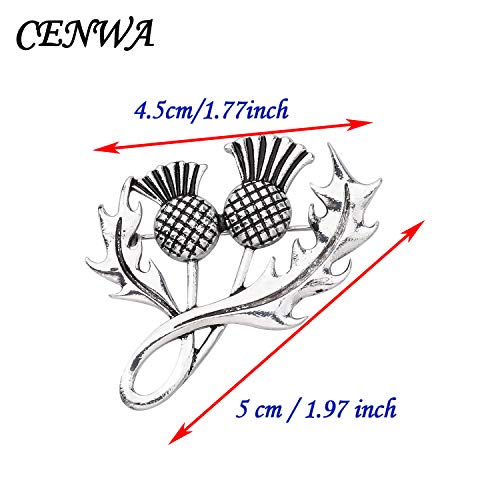 CENWA Double Scottish Thistle Brooch Pin Scottish Brooch2
