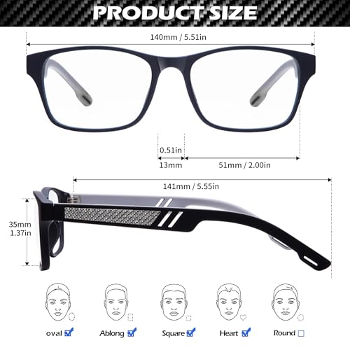 Image of ANYLUV Blue Light Blocking Glasses for Men Women Lightweight Computer Gaming Glasses Anti Eye Strain Rectangle Frame