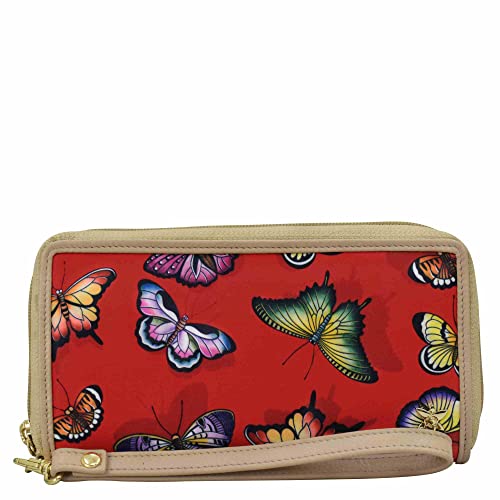 Portefeuille de voyage RFID Anuschka Wanderlust en nylon et cuir pour femme