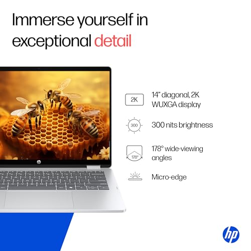 Image of HP OmniBook 5 Flip,Intel Core i5 13th Gen 1334U (16GB LPDDR5,512GB SSD) 2K, WUXGA,Anti-Glare,300 nits,14'' /35.6cm Touchscreen,Win11, M365 Basic(1yr), Office Home24, Silver,1.65kg, 5MP Camera, fp0789TU
