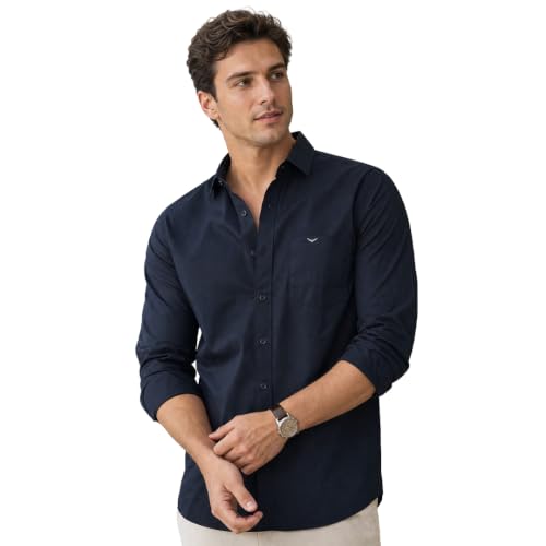 Image of NOBERO Men's Cotton Shirt | Regular Fit | Full Sleeve Solid Shirt | Casual, Office Wear & Business Casual