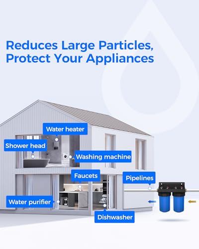 Image of Waterdrop WF10F Whole House Water Filter, Compatible with WHF21-FG, Any 10 inch x 4.5 inch System, Reduces Iron and Manganese, 5 Micron, 2 Pack