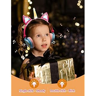 ONTA Casque Audio Enfant avec Oreilles de Chat Licorne, Léger, Écouteurs Pliables à LED à Lumières pour Filles/Garçons… - Les Beatles, Paul McCartney, John Lennon, RIngo Starr, George Harrison ONTA Casque Audio Enfant avec Oreilles de Chat Licorne, Léger, Écouteurs Pliables à LED à Lumières pour Filles/Garçons… – Image 6