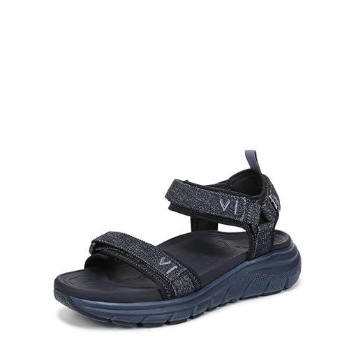 Vionic Walk Max Wanderer Walking Sandals Dark Denim Mesh 7.5 M