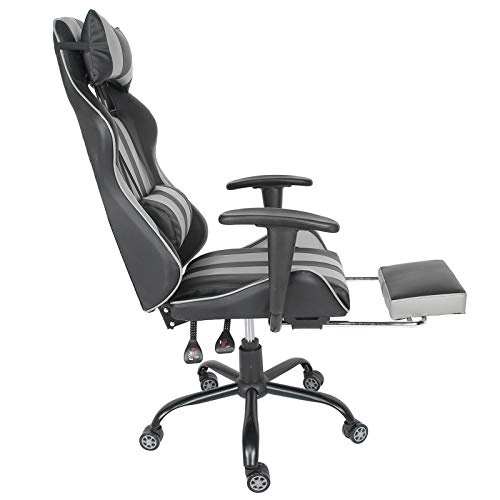 Computerstoel Slijtvaste Draaibare gamestoel IJzeren stoel met lendenkussen Voetsteun Hoofdsteun voor tieners… - Image 7