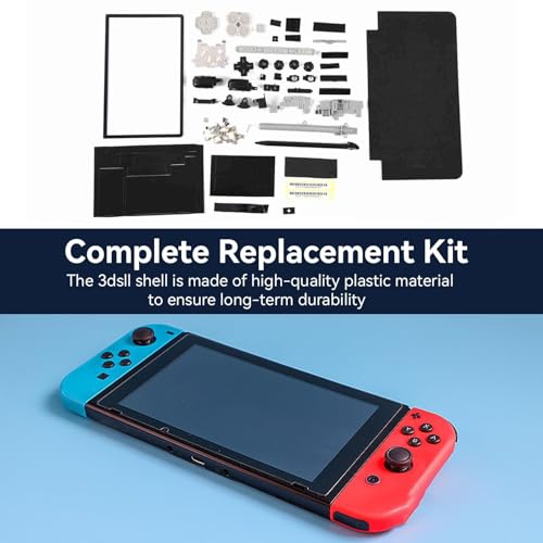 Image of Full Housing Case, Cover Shell Repair Parts Complete Fix Replacement Kit for 3DS XL(black)