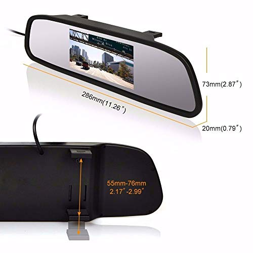 Espelho Retrovisor Veicular Tela Lcd 4,3'' Para Camera De Ré