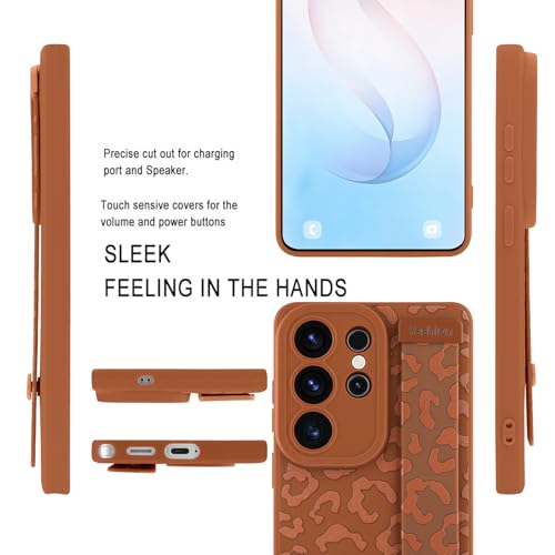 Image of Compatible with Samsung Galaxy S26 Ultra Case with Strap Wrist Brown