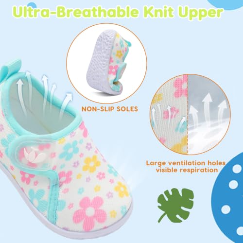 Image of FEETCITY Baby Boys Girls First Walking Shoes Infant Sneakers Crib Shoes Breathable Lightweight Slip On Shoes