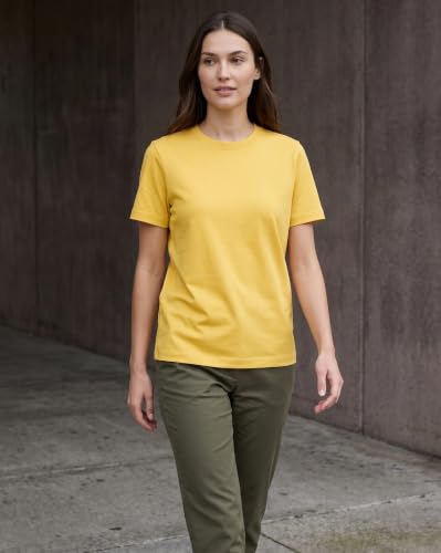 Image of NOBERO 100% Cotton T-Shirts for Women Stylish | Regular Fit | Solid T Shirts for Women 180 GSM Combed Cotton | Crew Neck Half Sleeve
