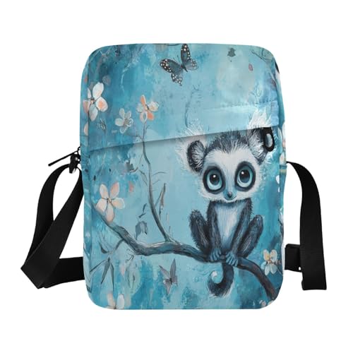 small messenger bag for women crossbody bag Womens Purse Cross Body Adjustable Strap for Casual Casual- Blue Lemur Turquoise