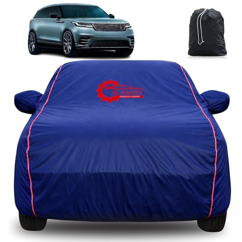 Image of 100% Waterproof Car Cover for Range Rover Velar | All-Weather, Dustproof & UV Protection | Heavy-Duty 3-Layer Fabric | Custom Fit with Mirror & Antenna Pocket | Navy Blue