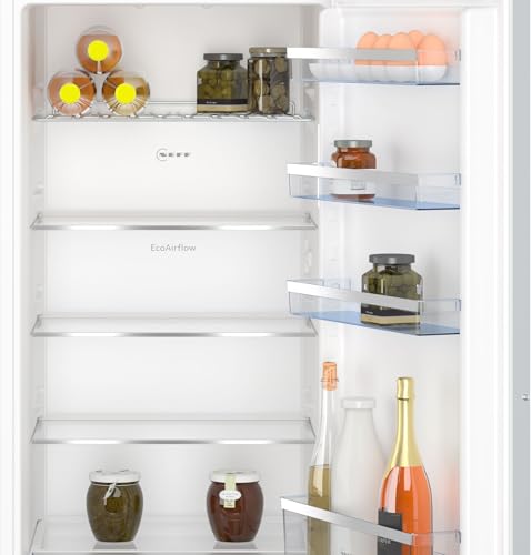 NEFF KI1412FE0, N 50, Einbaukühlschrank, 122,5x56 cm, Made in Germany, Kühlen 204 l, 35dB, LED-Beleuchtung, Sicherheitsglas, Flachscharnier, Fresh Safe Schublade