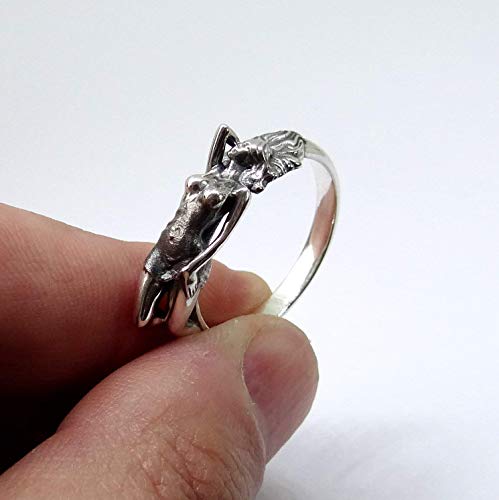 Erotic Naked Woman Ring, Nude Girl Ring in Sterling Silver, Erotic ring, Adult Naked Lady Ring, Nude Woman Ring, Unique Erotic Jewelry, Sexy Woman