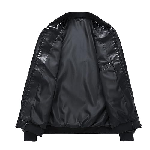 Chaqueta Bomber para Hombre de Cuero Sintético miniatura 4