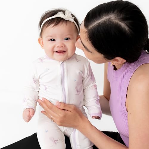 Image of Bamboo Little Soft Baby Footie Pajamas, Baby Clothes, Newborn Sleepers, 95% Viscose and 5% Spandex, 0-24 Months