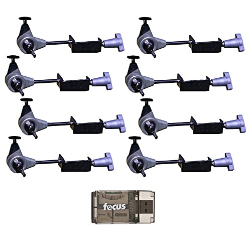 HME Products T-Post Trail Camera Holder (8-Pack) Bundle with Card Reader (9 Items)