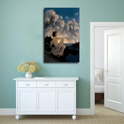 Affiche toile Air Castles Maxfield Parrish 50x75 cm suspendue