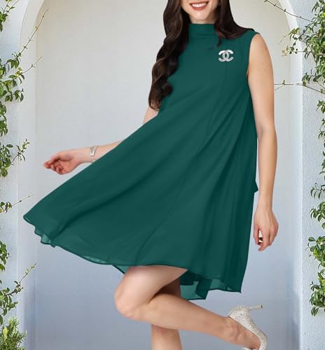 Image of KOH KOH Womens Short Sleeveless Halter-Neck Flowy Summer Cute Mini Dress
