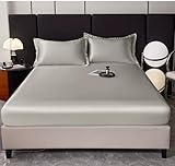 TXO Matratzenschoner 90x200x30cm Grau 130 GSM - Geräuschlos Matratzenauflage mit Tiefer Tasche, Atmungsaktiv Matratzenschutz